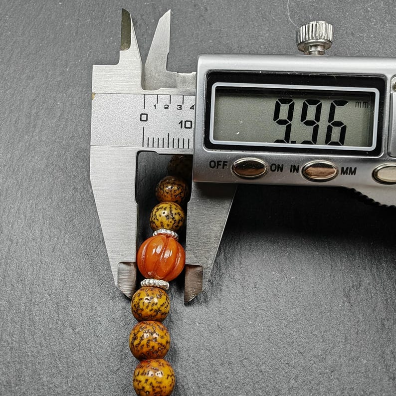 Gandhanra Authentic Tibetan Handhold Wrist Mala - 7.7mm Old Lotus Seed Beads Bracelet - Portable Buddhist Prayer Beads for Meditation