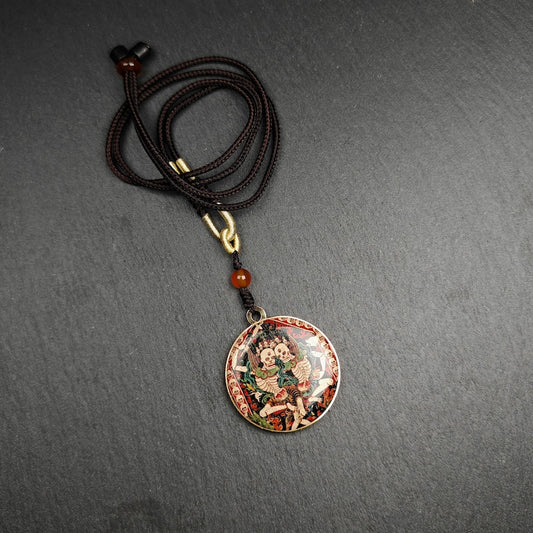 Double Sided Citipati Skull + Drashi Lhamo Pendant