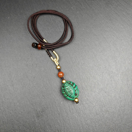 Old Turquoise Tibetan Scorpion Amulet,21×18mm Gandhanra-ART