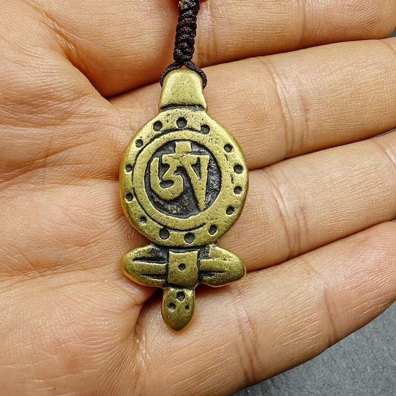 Tibetan Buddhism Amulet - Vajra Pendant with OM Symbol