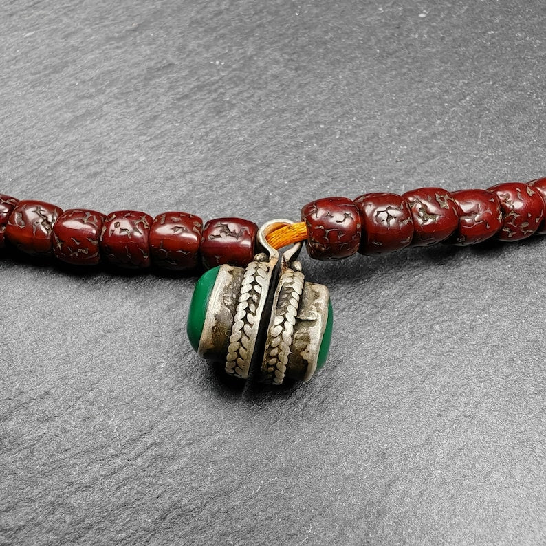 Turquoise Counter Clip | Sterling Silver Bhum Clip for Mala | 17*11mm