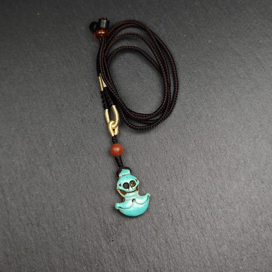 Old Turquoise Tibetan Kartika Amulet, Knife of the Dakinis,25×19mm Gandhanra-ART