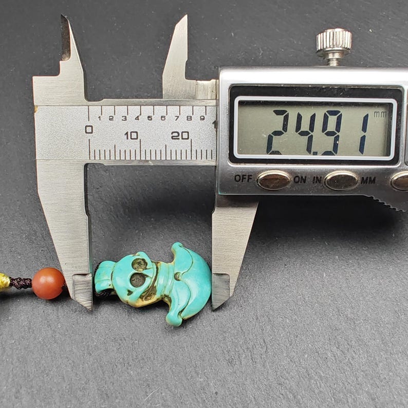 Old Turquoise Tibetan Kartika Amulet, Knife of the Dakinis,25×19mm Gandhanra-ART