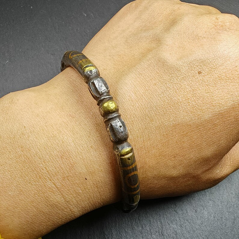 Tibetan Vajra Bangle,Cold Iron Cuff Bracelet