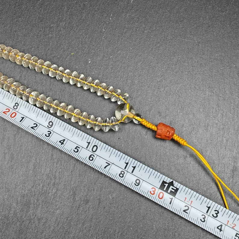 Old Tibetan Crystal Necklace Mala,Disk Type Prayer Beads