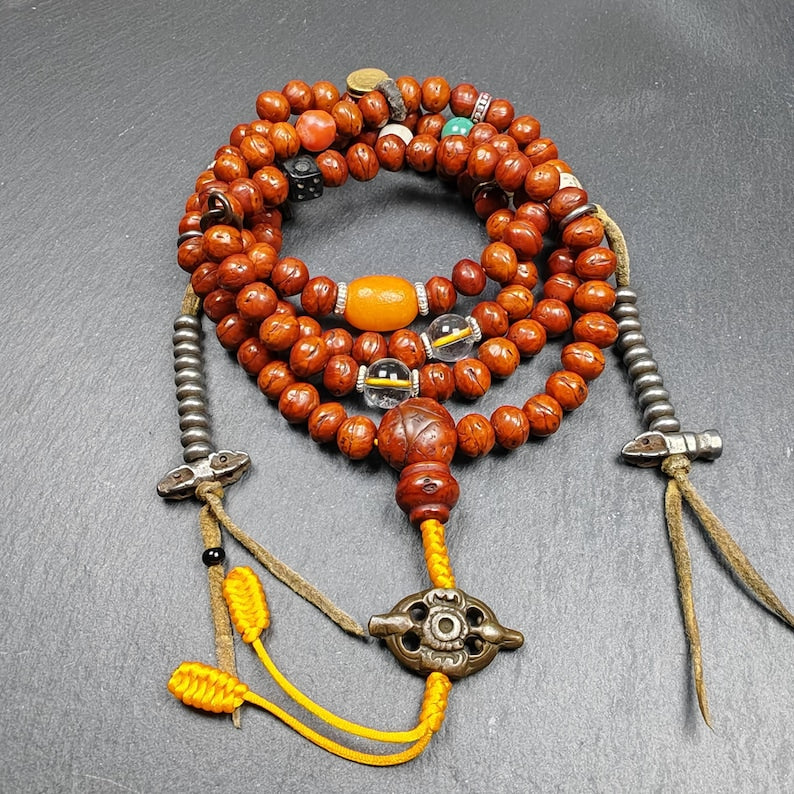 Tibetan Rosary, Old 8.7mm 108 Bodhi Seed Mala