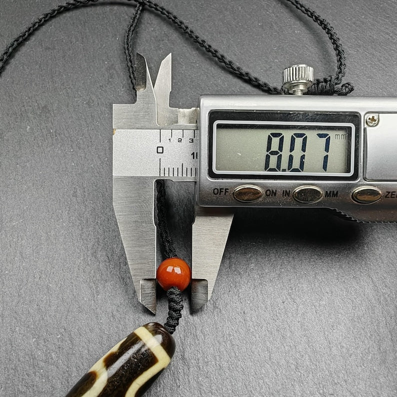 Tibetan Longevity Treasure Vase Dzi Bead Necklace,28*11 mm Gandhanra-ART