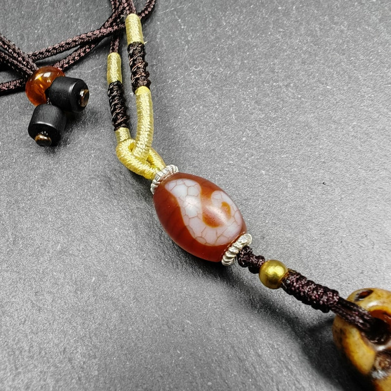 Tibetan Kapala Amulet | Double Fish Pendant