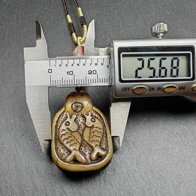 Tibetan Kapala Amulet | Double Fish Pendant
