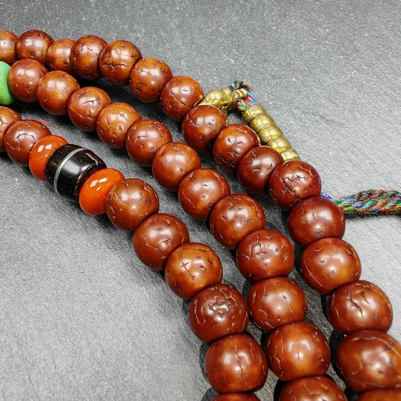 Tibetan 8mm 108 Rudraksha Mala Necklace