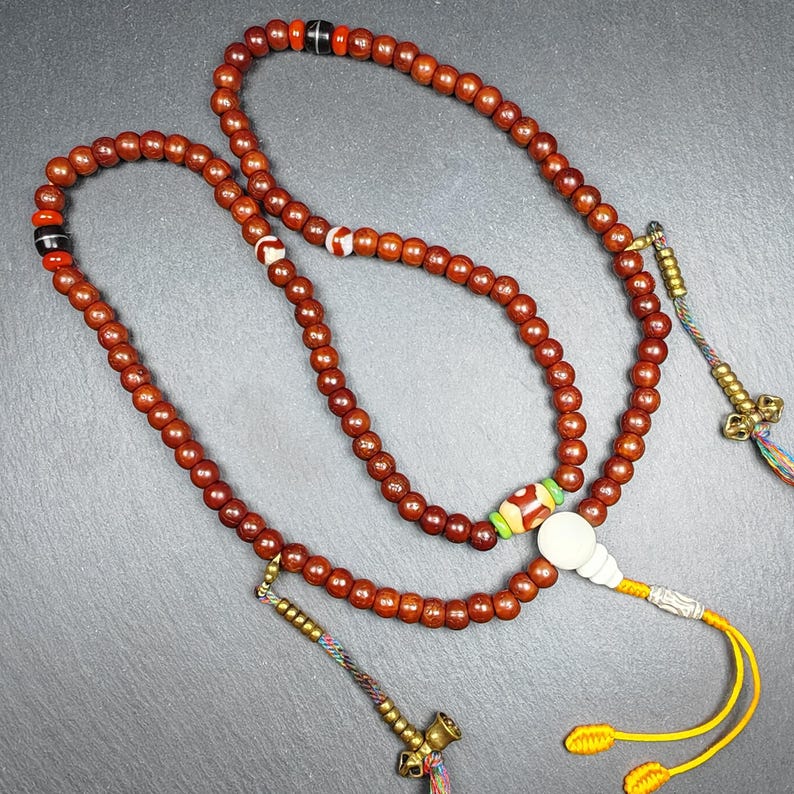 Tibetan 8mm 108 Rudraksha Mala Necklace