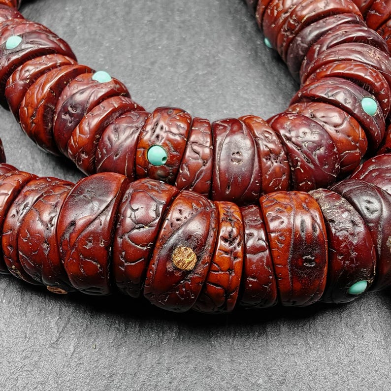 Old 108 Bodhi Seed Beads Mala,Hand Hold 16mm Prayer Beads