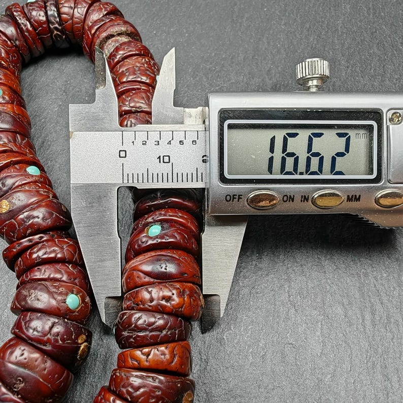 Old 108 Bodhi Seed Beads Mala,Hand Hold 16mm Prayer Beads Gandhanra-ART