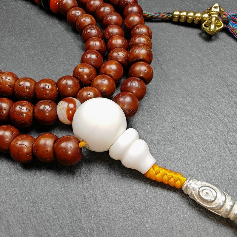 Tibetan 8mm 108 Rudraksha Mala Necklace