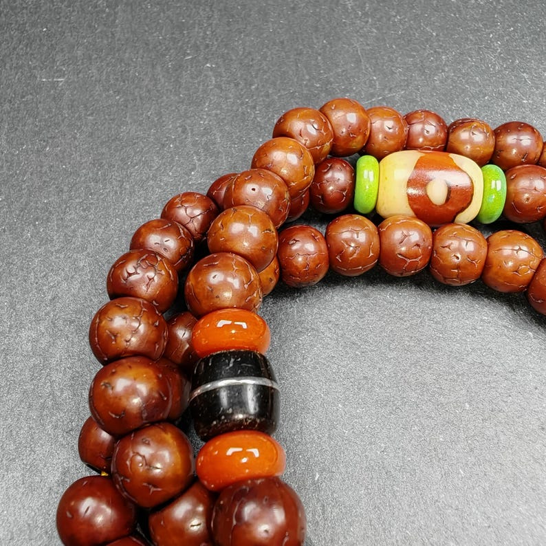 Tibetan 8mm 108 Rudraksha Mala Necklace