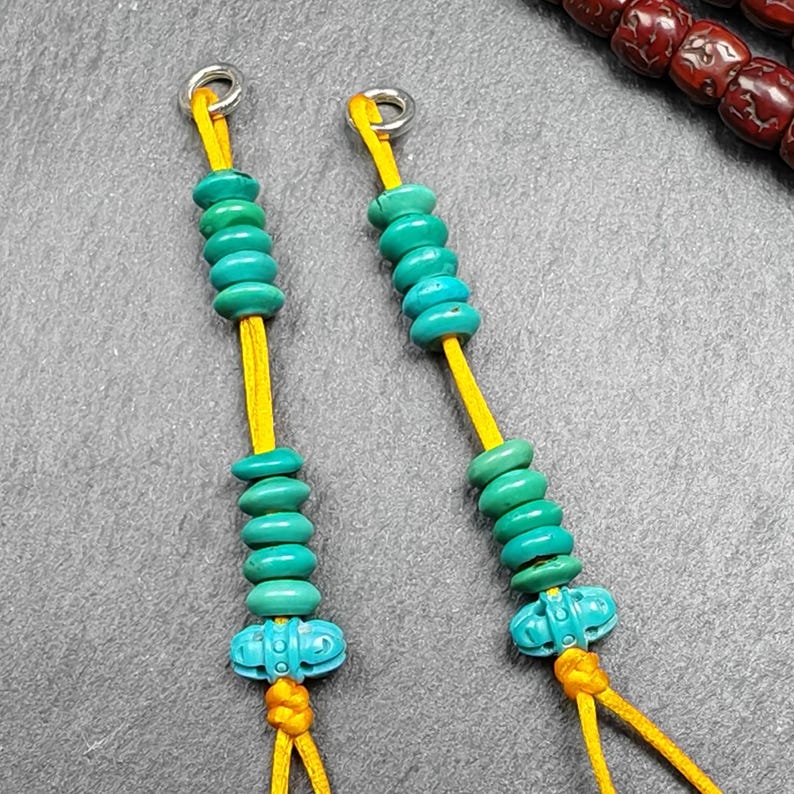 7mm Tibetan Turquoise Prayer Bead Counters