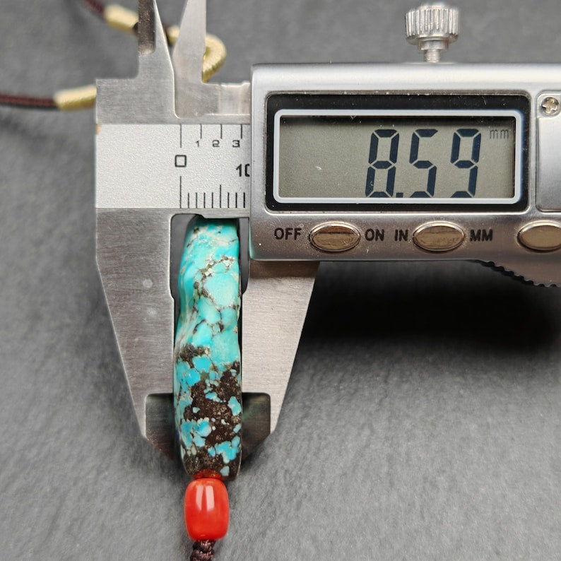 Turquoise Citipati Skull Pendant | Vintage Tibetan Amulet