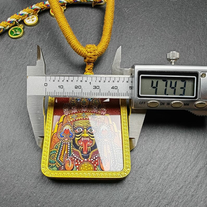 Hand-Painted Drashi Lhamo Amulet | Tibetan Zashi Lhamo Gau Shrine
