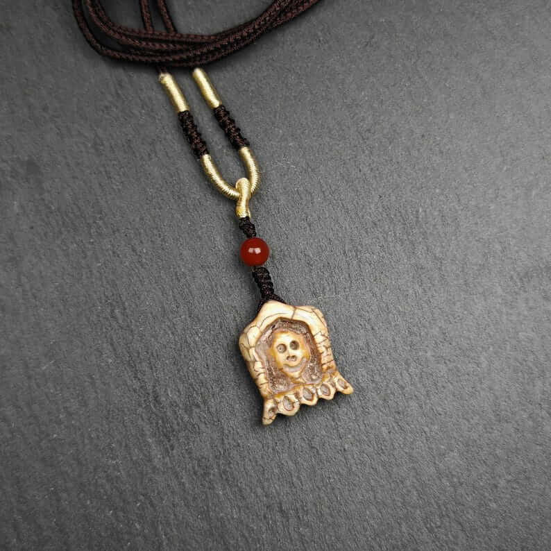 Old Citipati Skull Pendant | Tibetan Amulet