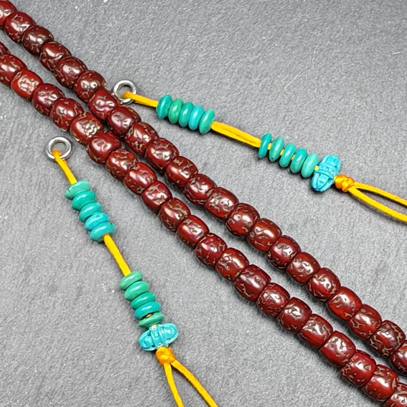 7mm Tibetan Turquoise Prayer Bead Counters