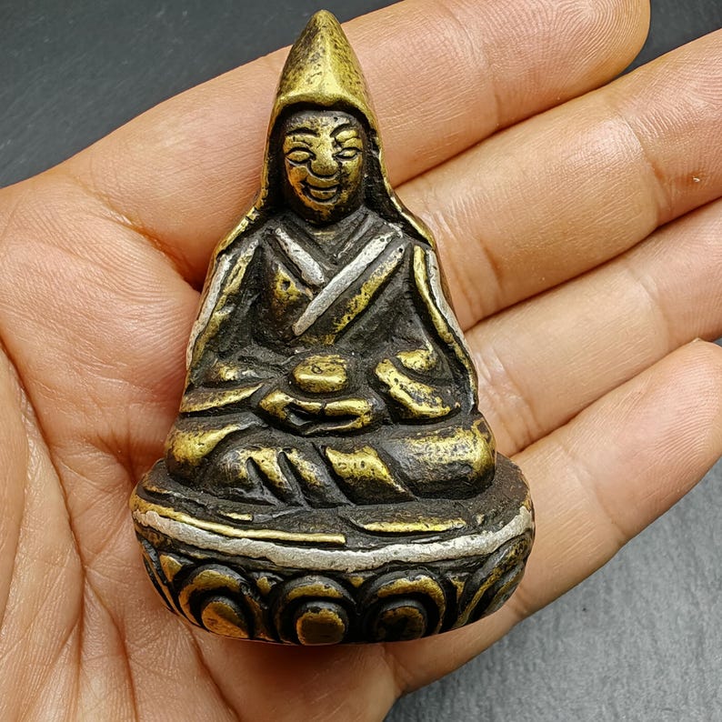 Guru Rinpoche Statue | 6cm Height | Silver Inlaid
