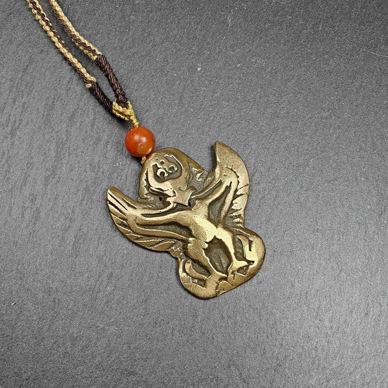 Tibetan Buddhist Amulet Pendant | Garuda Golden-Winged Bird