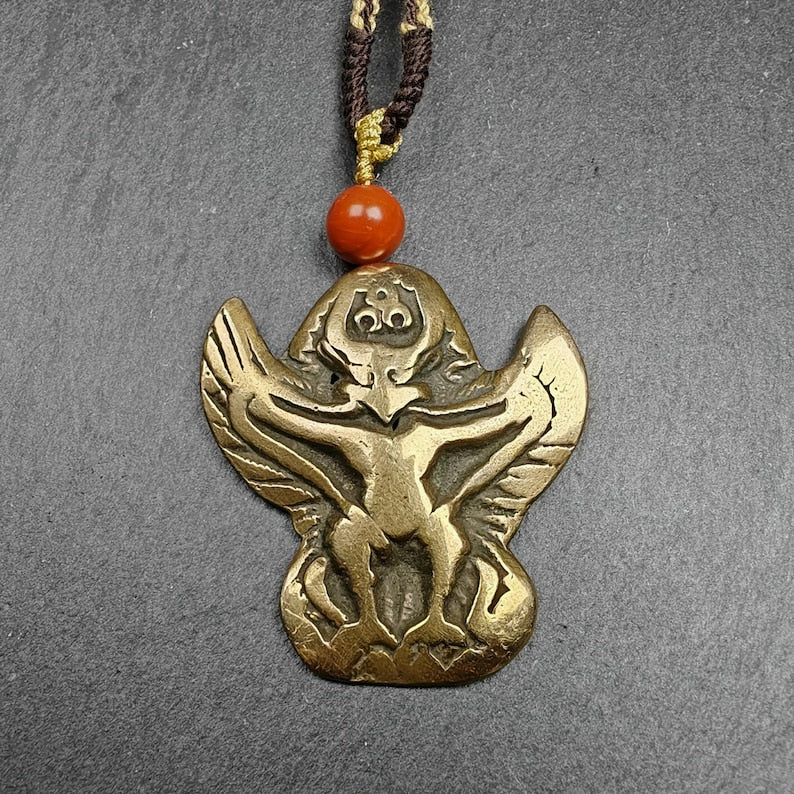 Tibetan Buddhist Amulet Pendant | Garuda Golden-Winged Bird
