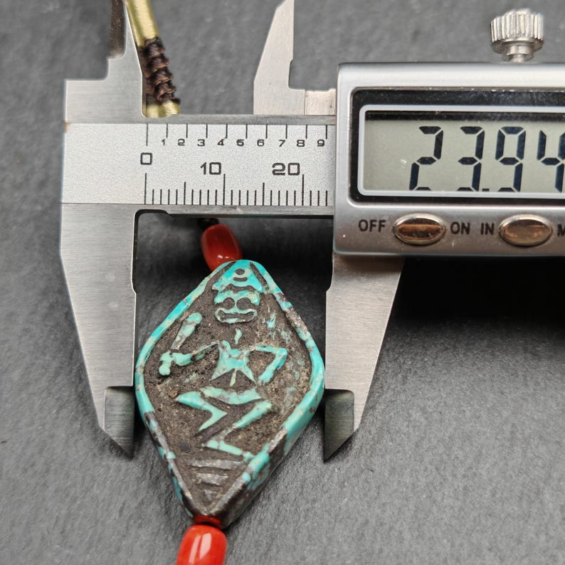 Turquoise Citipati Skull Pendant | Vintage Tibetan Amulet