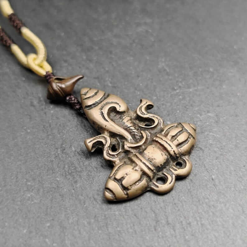Tibetan Amulet | Shankha Divine Conch Shell Badge