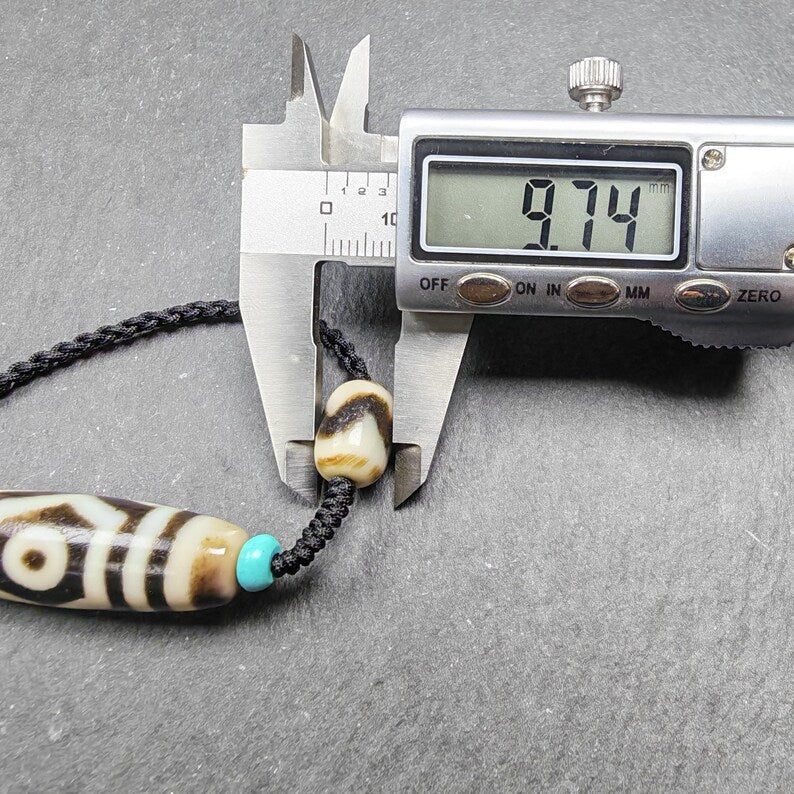 Vintage 3 Eyes Dzi Bead Necklace | 41*12mm