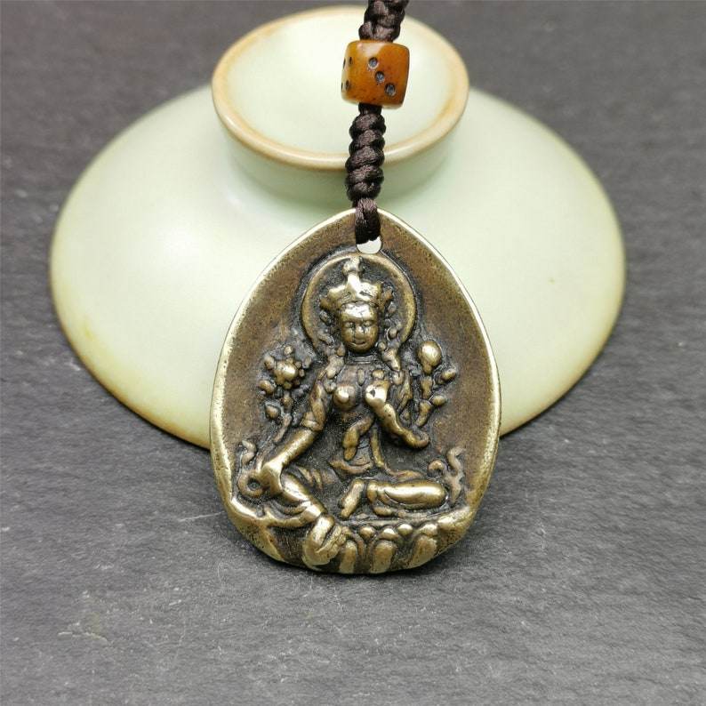Buddhist Amulet,Green Tara Pendant,Jetsun Dolma - Gandhanra-ART