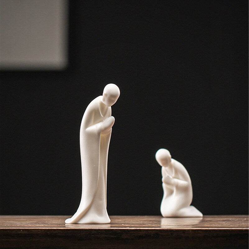White Porcelain Meditation Buddha Statues - Gandhanra-ART