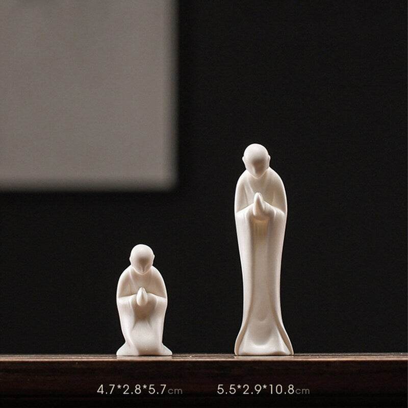 White Porcelain Meditation Buddha Statues - Gandhanra-ART