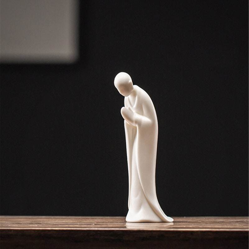 White Porcelain Meditation Buddha Statues - Gandhanra-ART