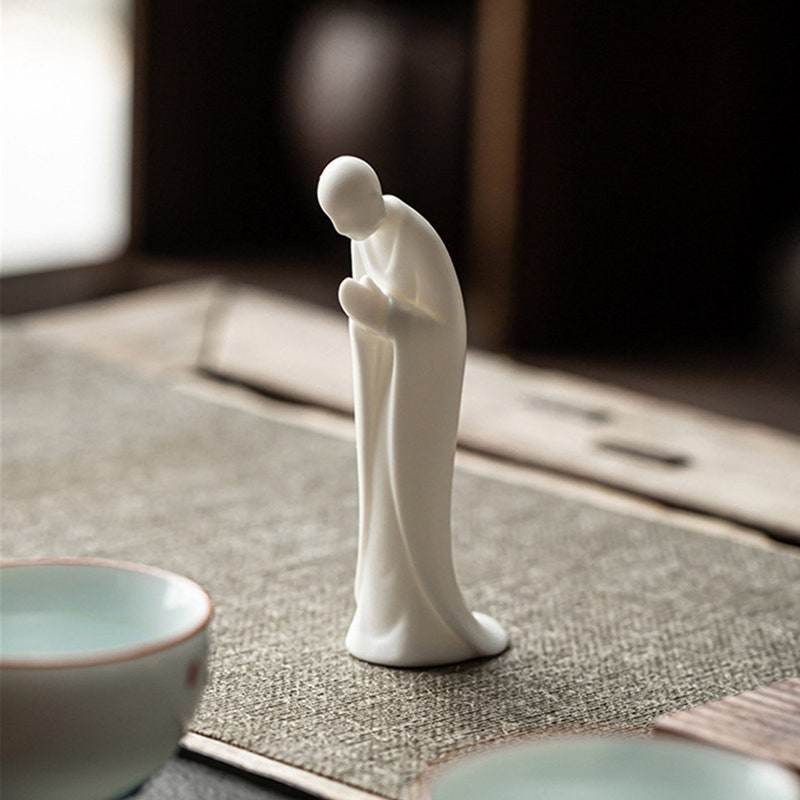 White Porcelain Meditation Buddha Statues - Gandhanra-ART