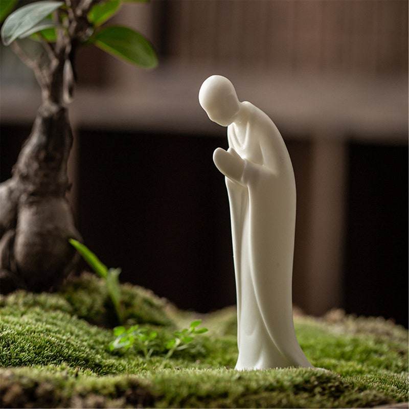 White Porcelain Meditation Buddha Statues - Gandhanra-ART