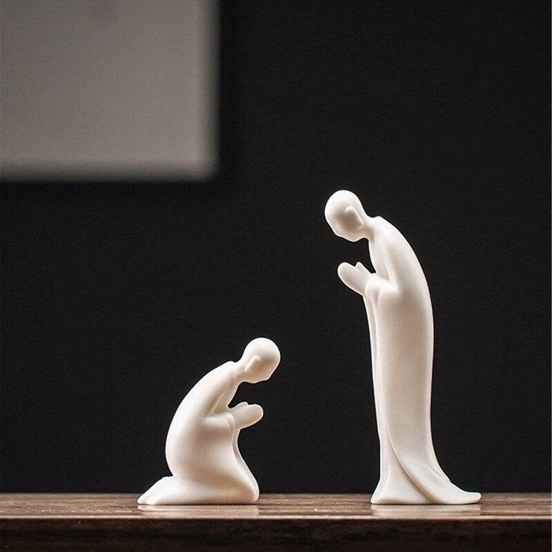 White Porcelain Meditation Buddha Statues - Gandhanra-ART