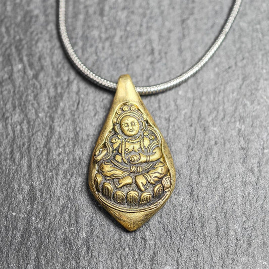 Buddhist Amulet Necklace | Yellow Jambhala Protection Necklace Gandhanra-ART
