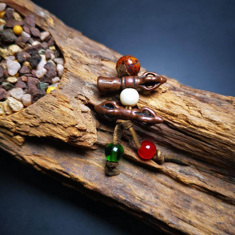Amulet,Mini Vajra and Tibetan Bell Bead Pendant - Gandhanra-ART