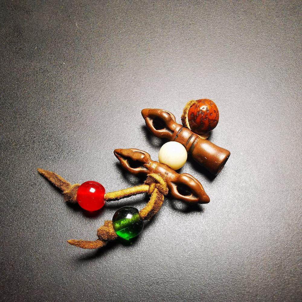 Amulet,Mini Vajra and Tibetan Bell Bead Pendant - Gandhanra-ART