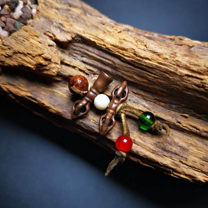 Amulet,Mini Vajra and Tibetan Bell Bead Pendant - Gandhanra-ART
