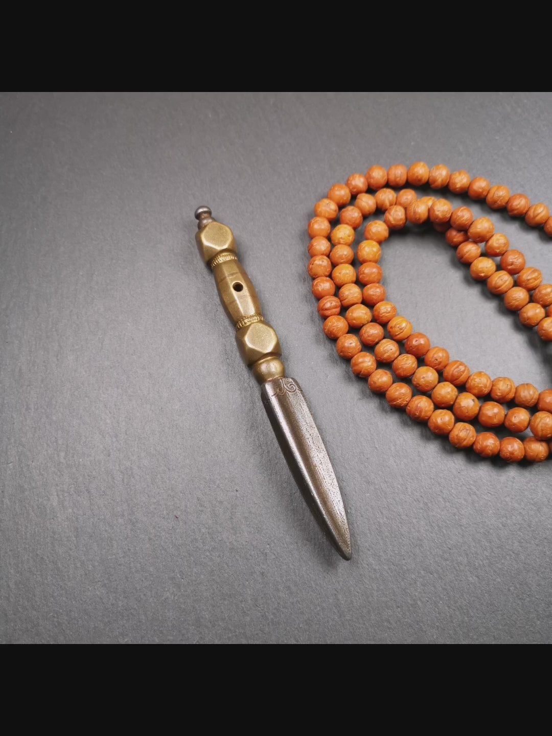 Gandhanra Handmade Tibetan Buddhist Ritual Implement - Kila -Dorje Phurba,Made of Cold Iron inlaid with Brass,5.1".The handle is made of brass and the blade is made of cold iron,very delicate.Handmade by Tibetan craftsmen from Tibet in 1990's.