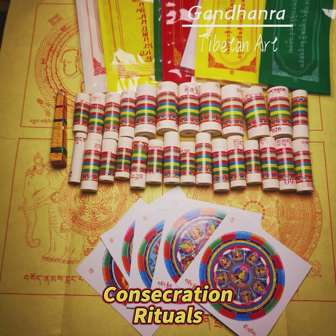 Gandhanra Consecration Zung Rituals Pack,for Filling and Blessing Buddha Statues, Stupas,include sacred texts, medicinal herbs and other precious articles.Handmade and Blessed in Larung Gar Buddhist Academy,A consecrated statue can help to clear away obstacles and negative energies from the home and the environment thus acting as a healing energy.