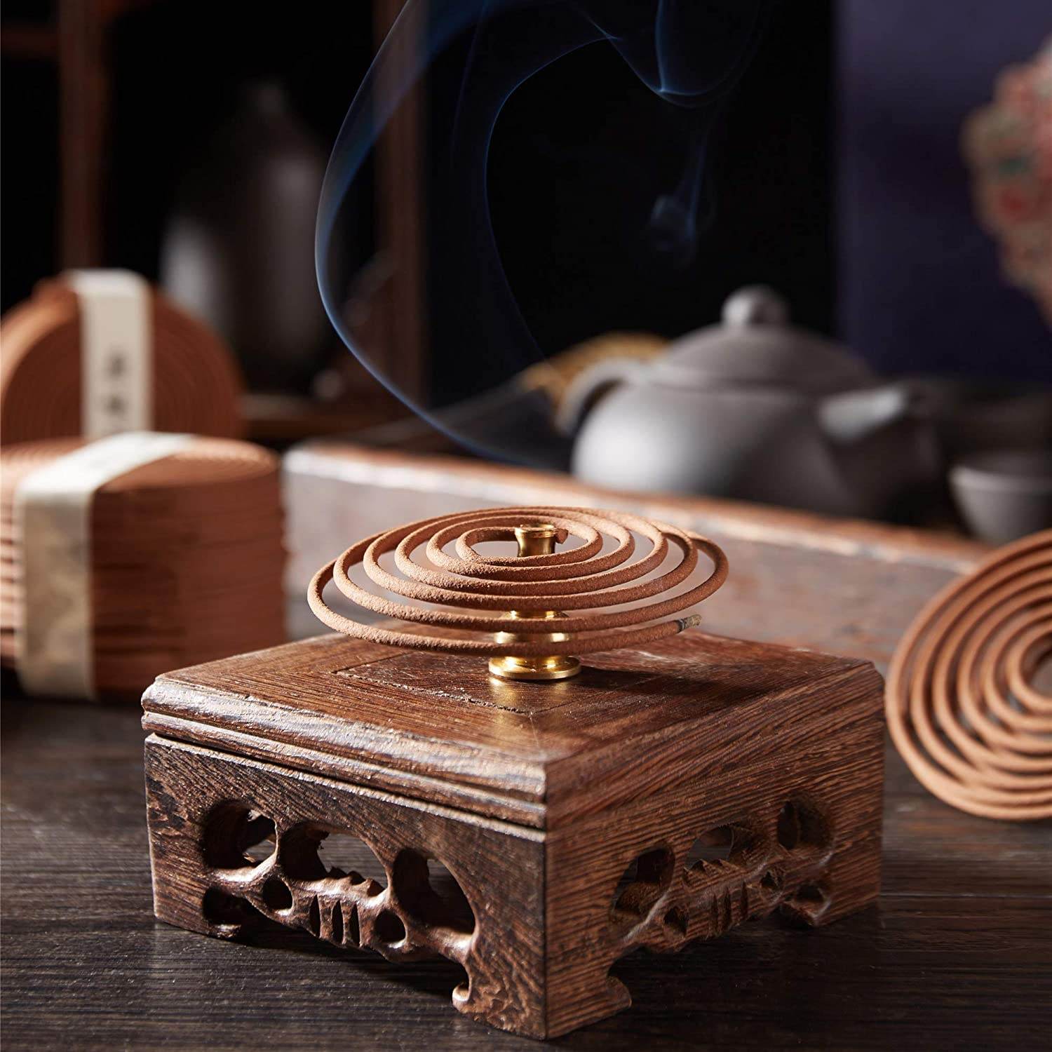 4 Packs of 160 Long Lasting Incense Coils,Gift Pack - Gandhanra-ART