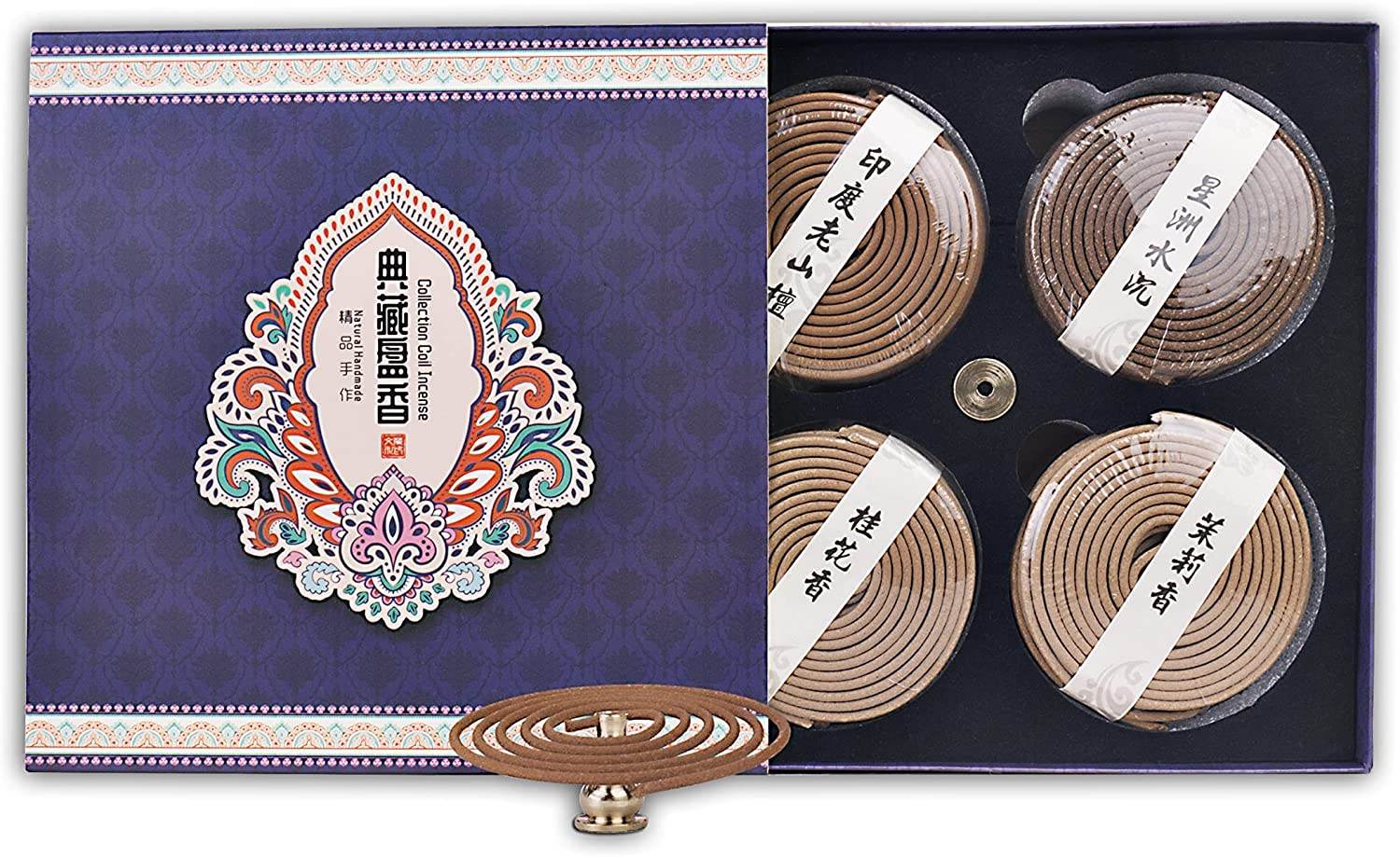 4 Packs of 160 Long Lasting Incense Coils,Gift Pack - Gandhanra-ART