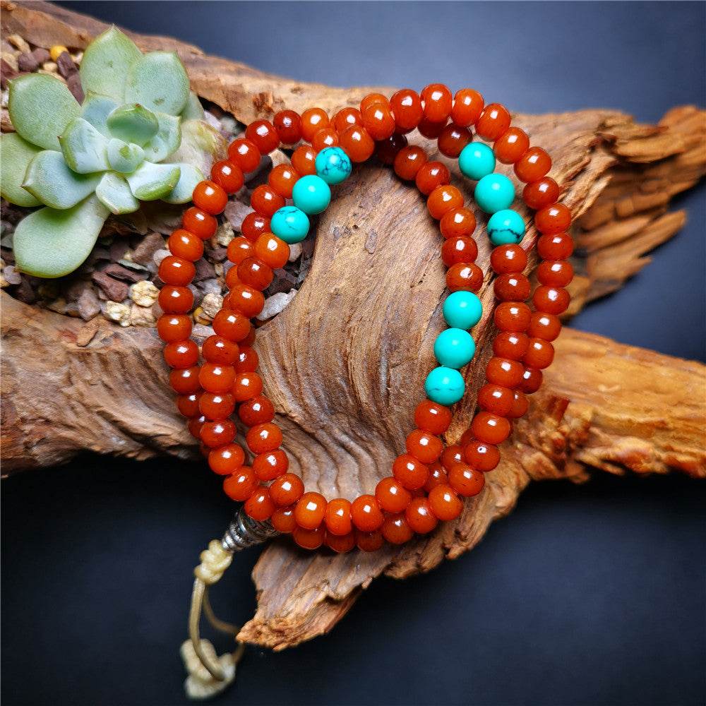 Turquoise and Yak Bone Mala Beads - Gandhanra-ART