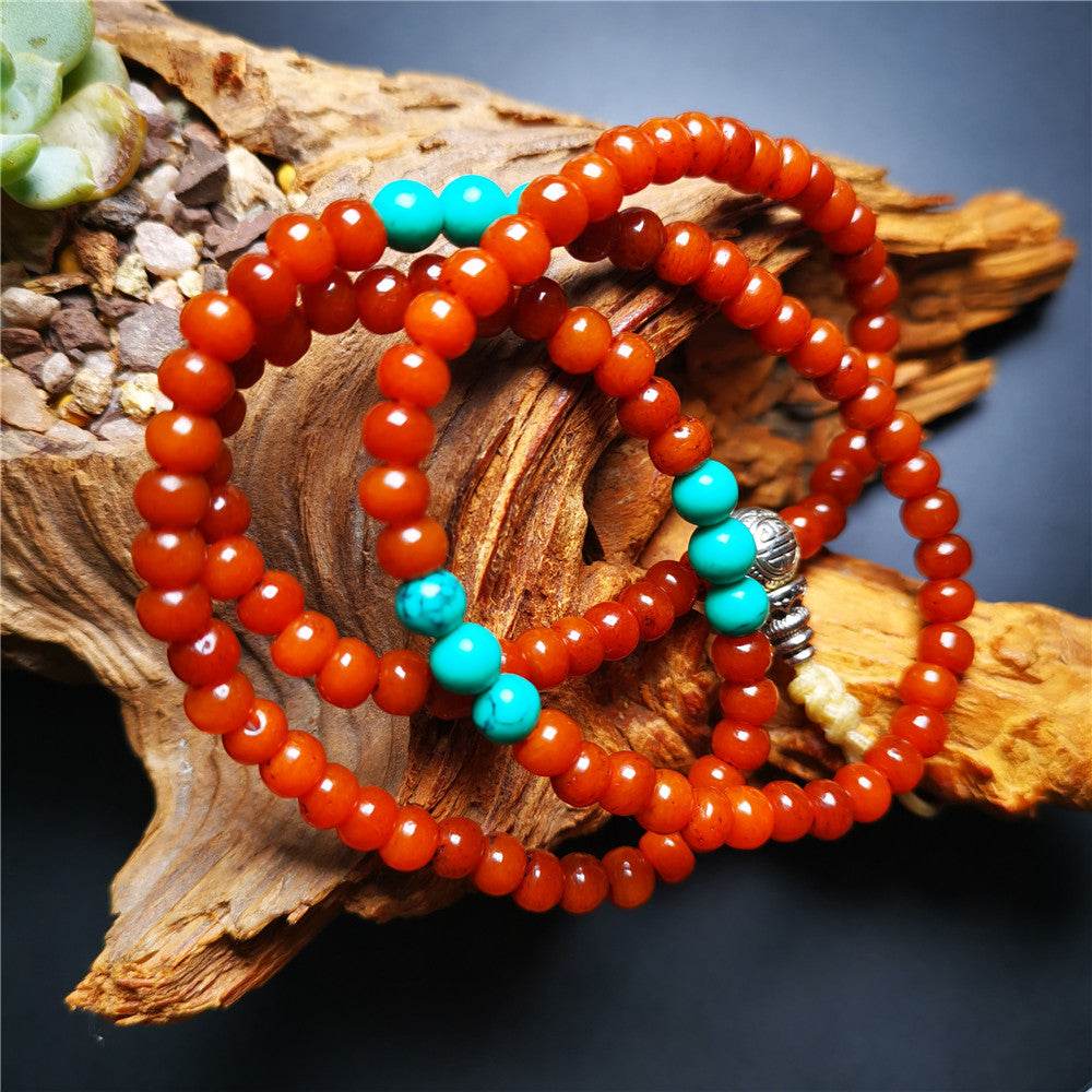 Turquoise and Yak Bone Mala Beads - Gandhanra-ART