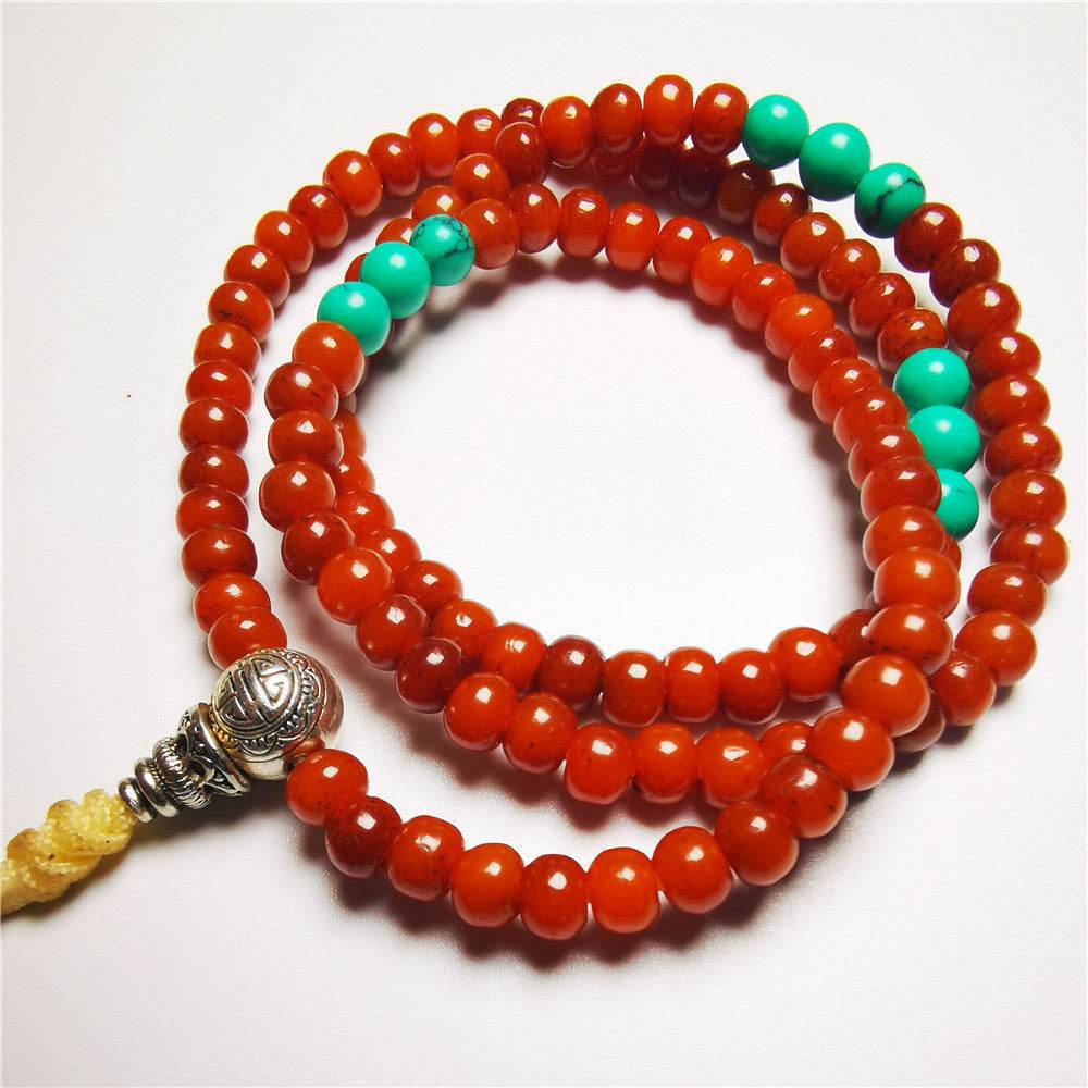 Turquoise and Yak Bone Mala Beads - Gandhanra-ART