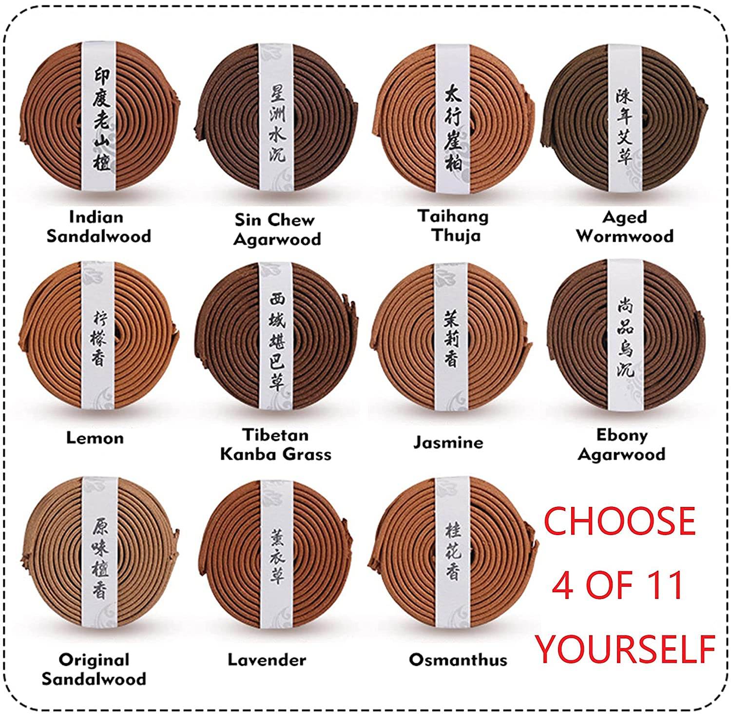 4 Packs of 160 Long Lasting Incense Coils,Gift Pack - Gandhanra-ART