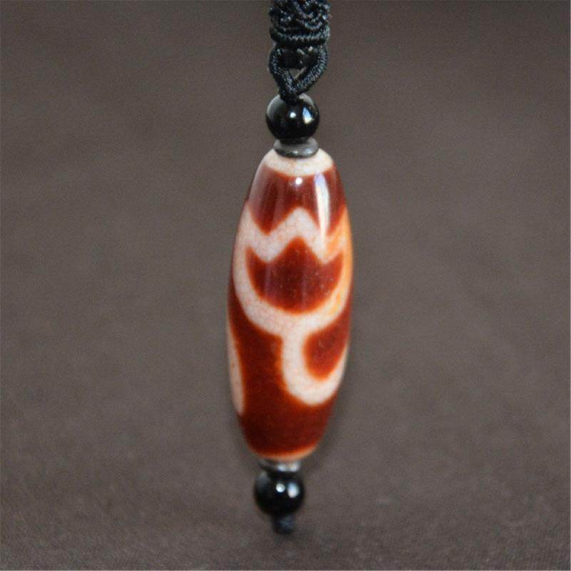 Fire Agate Lotus Dzi Bead - Gandhanra-ART